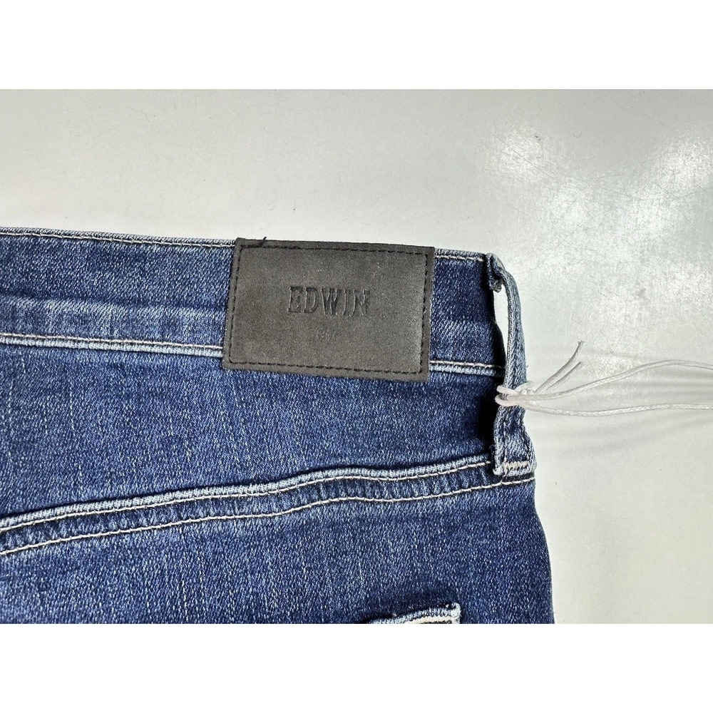 Edwin Pixie Crop 9" Mid‎ Rise Skinny Jeans Ritual Color Size 32 - Picture 11 of 15